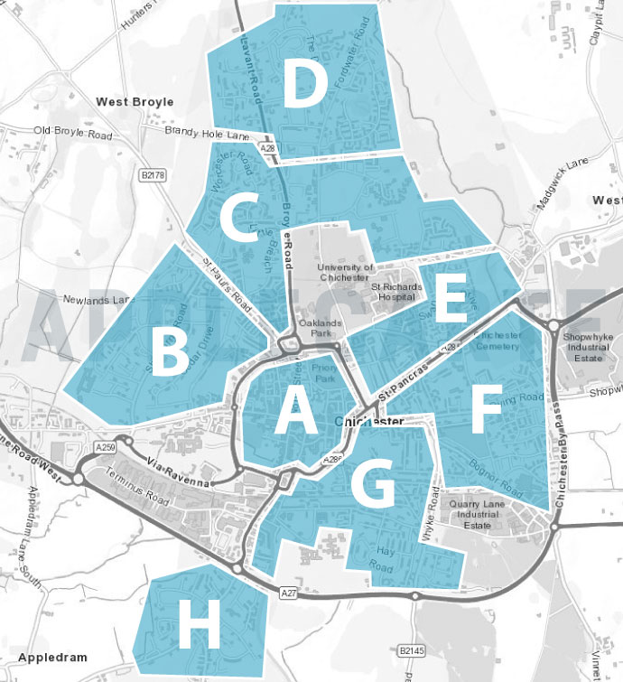 Leaflet Distribution - Chichester Map